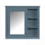 Armoire de rangement murale avec miroir et 3 tablettes ouvertes-200763133
