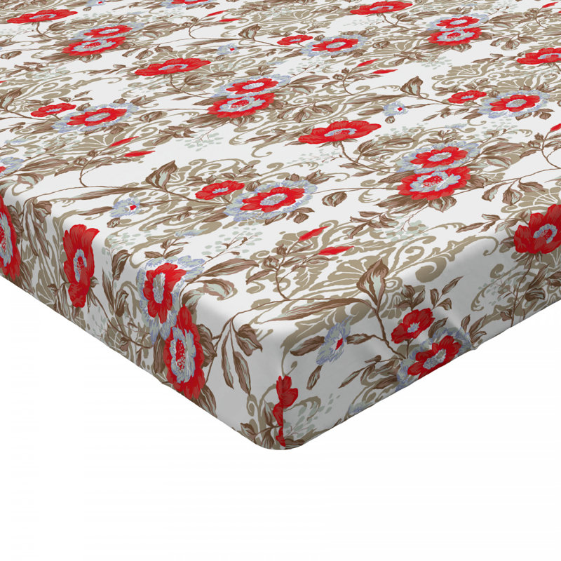 Microfiber Floral Fitted Sheet, Queen Fitted Sheet