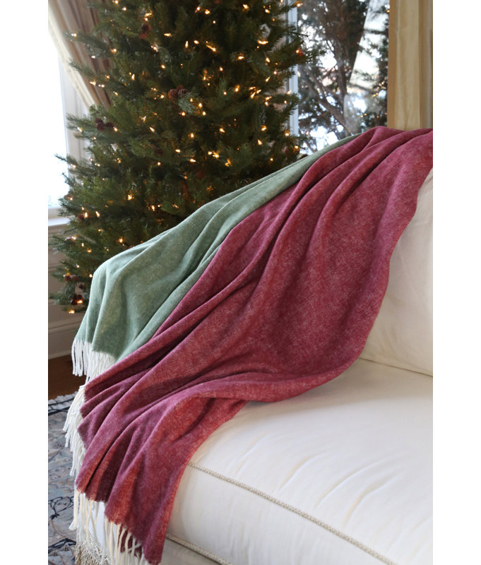 Italian Herringbone Throw Blanket, Charcoal