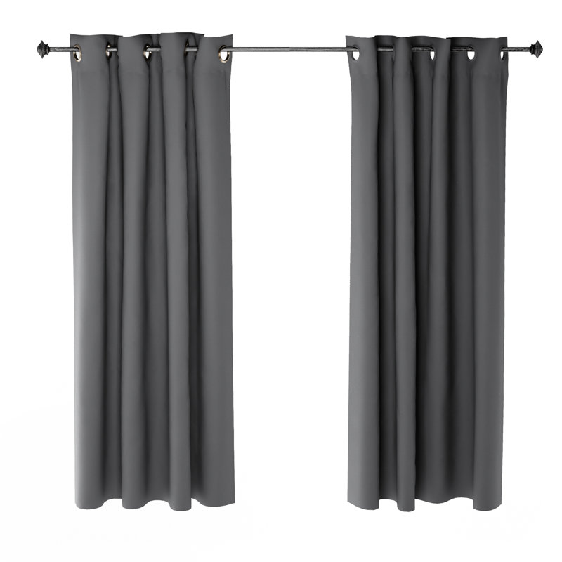 Mileti Blackout Sliding Panel Pair, 42" W x 63" L, Dark Gray