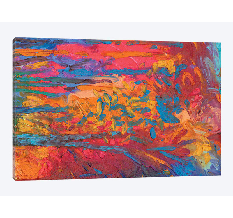 « rm 091 » par iris scott abstracts, impression sur toile, H 18 po x l 26 po x P 1,5 po, Toile avec cadre noir, Pas de tapis