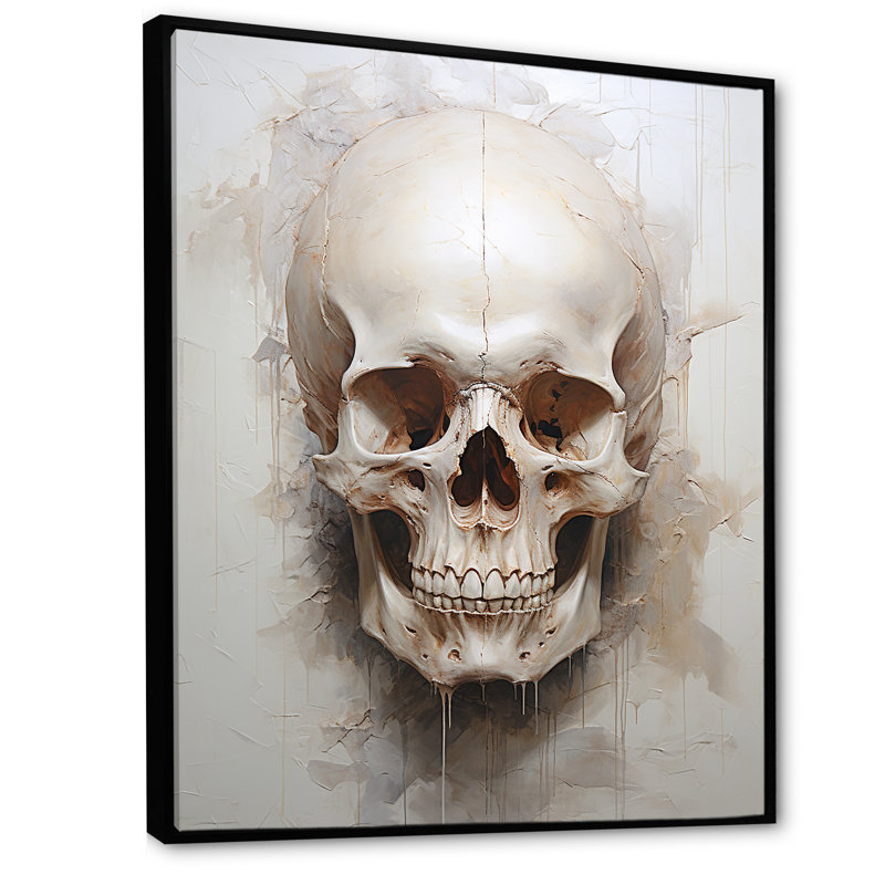 Crânes résonnants IV sur toile, H 44 po x l 34 po x P 1,5 po, Cadre flottant noir