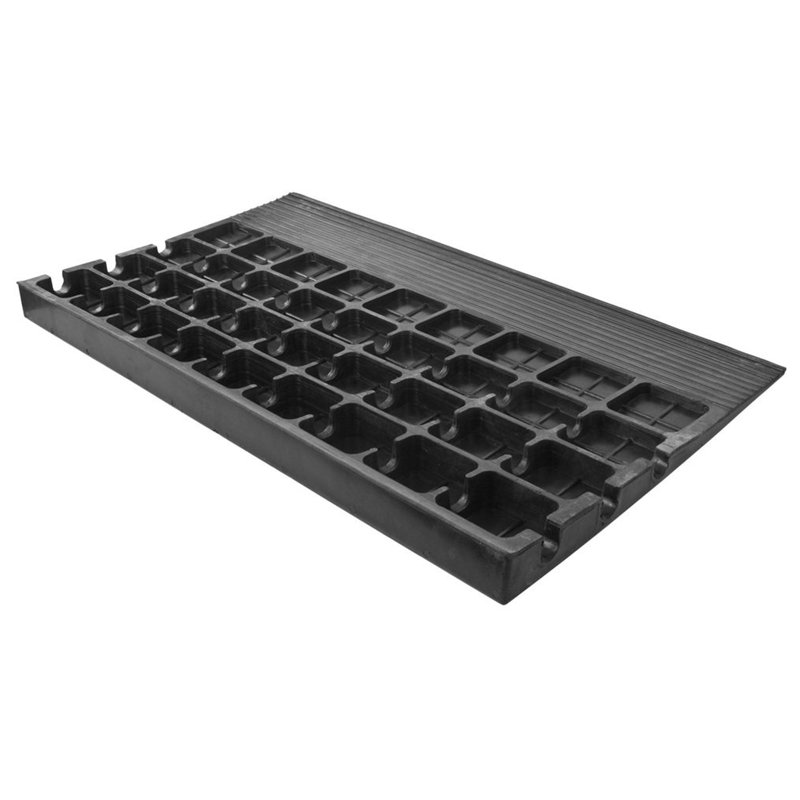 Silver Spring Maximum Riser, Solid Rubber 3 Channel Threshold Ramp, Black, 4" H x 24" L x 42" W