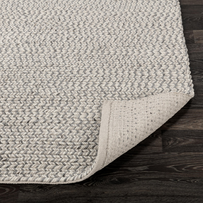Dawson Hand Woven Area Rug in Light Gray, Rectangle 5' x 8'