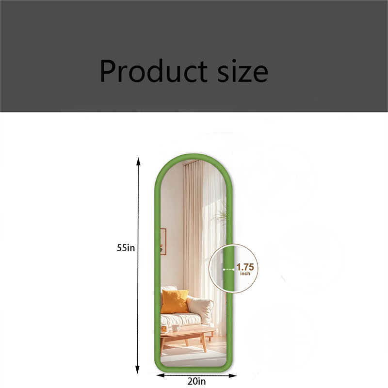 Arched Full-Length Mirror – Freestanding Floor Mirror With Velvet-Framed, Soft-Touch Finish – Lean-To Or Wall-Mounted – Ideal For Bedroom & Living Room Decor