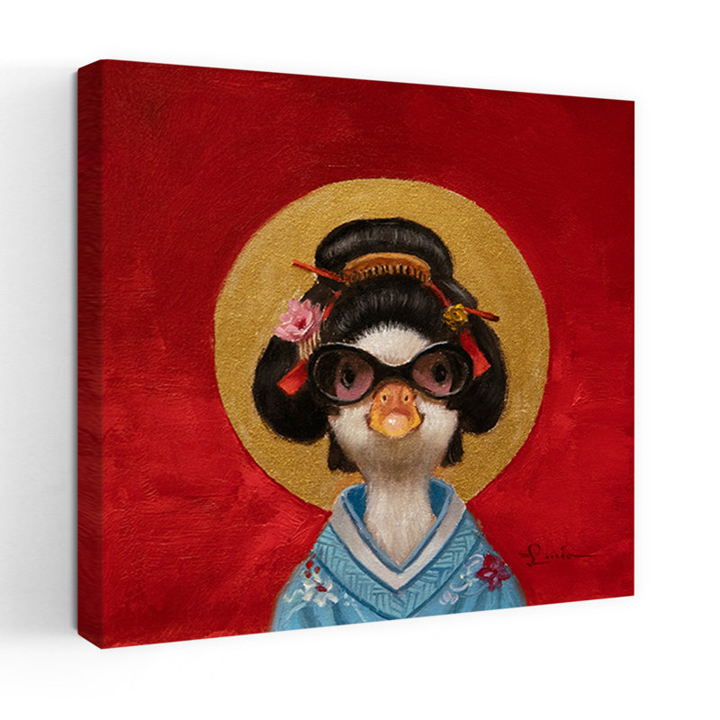 Geisha Duck, art urbain contemporain, H 48 po x l 48 po