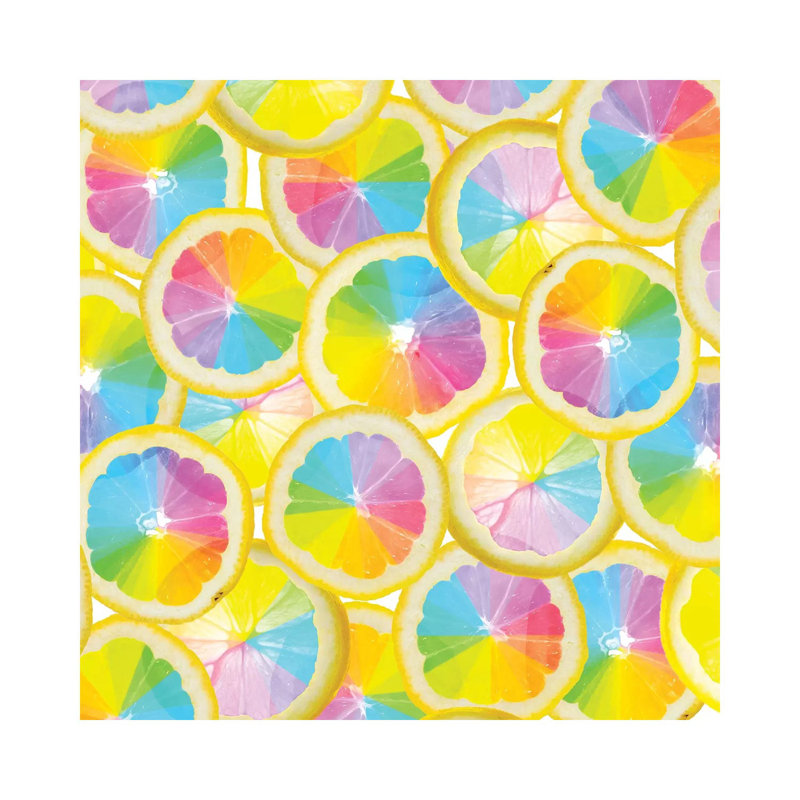 Impression d’art graphique, "Stained Glass agrume" par Erin Summer, H 26 po x l 26 po x P 1,5 po, Toile tendue, Pas de tapis