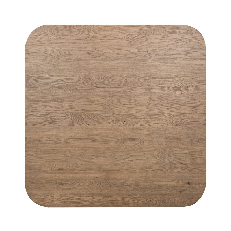 Vander 60" Square Reclaimed Oak Wood Dining Table, Tawny Brown