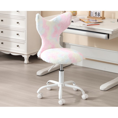 Tingley Kids 19.5'' Mermaid  Swivel Adjustable Height Kids Chair With 5 Wheels, Upholstered Velvet Activity Chair For Living Room, Stylish Kids Armchair