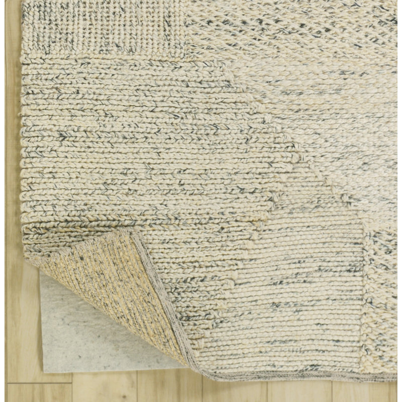 Tapis en jute / coton tissé à la main, 7 pi 9 po x 9 pi 9 po