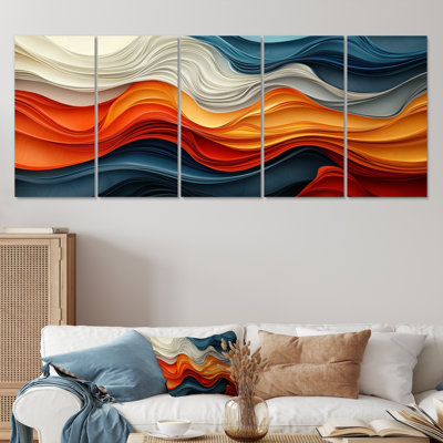 Orange et bleu Biomorphism Organic Forms III - Biomorphism, art mural sur toile
