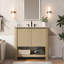 Meuble-lavabo moderne avec lavabo rectangulaire en céramique-303209524