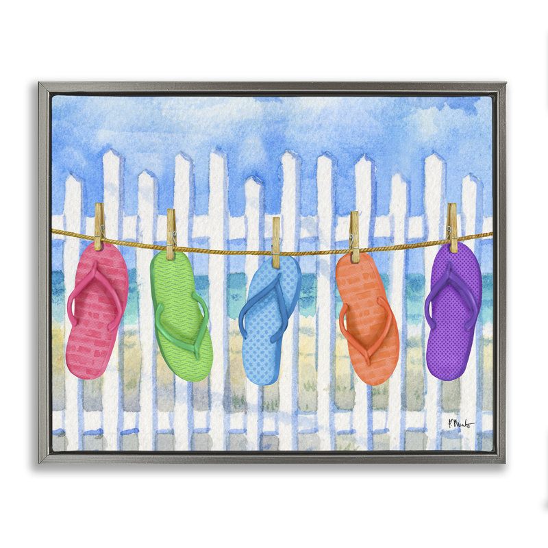 Cadre flottant pour corde à linge Flip Flop, design par Paul Brent, H 17 po x l 21 po, Cadre flottant gris lustré