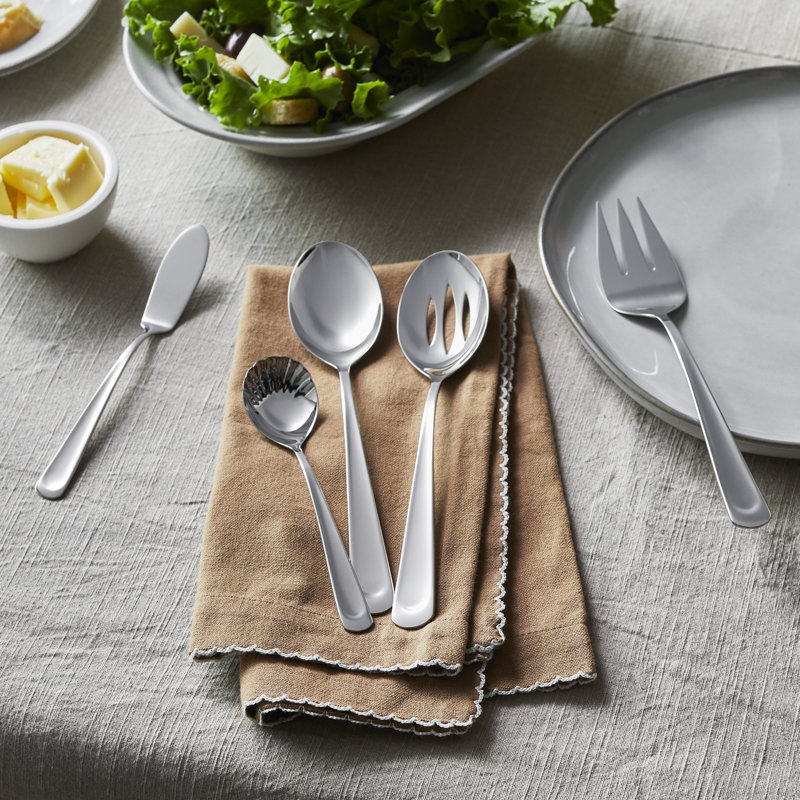 Silvano 45-Piece Stainless Steel Flatware Set with Mirror Finish