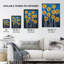 Wall Art Print Dandelion Flower Seeds Gond Style Painting Blue Abstract Summer Meadow Patterns Poster