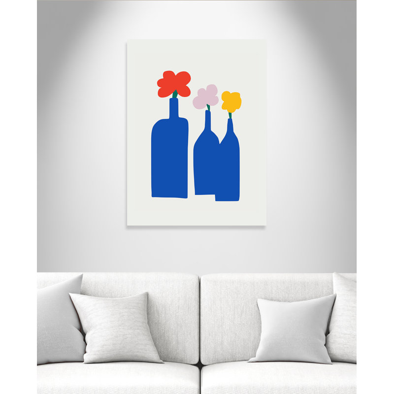 «Bold Blooms Trio Print» par Dean, L 36 po x H 48 po, Toile tendue, No Frame