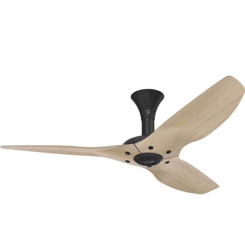 Haiku Smart Flush Mount Ceiling Fan, 52 inches, White with Natural Bamboo Blades