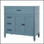 Meuble-lavabo bleu 36 po avec lavabo, structure durable, panneau de fibres à densité moyenne, rangement spacieux et design moderne pour tout décor