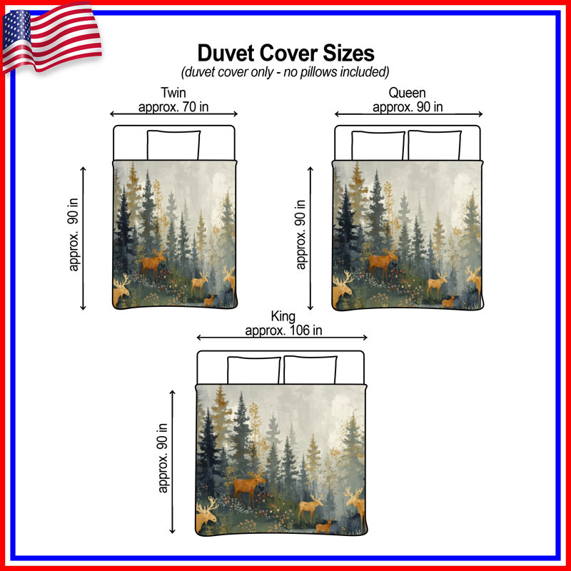 Housses de couette Moose Forest Scene, King
