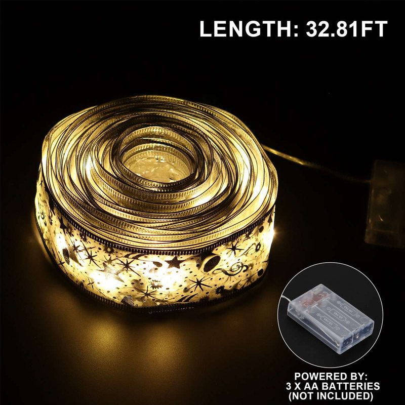 Jaquelina Indoor 1 - Bulb 394'' Battery Powered LED Fairy String Light, White/Clear