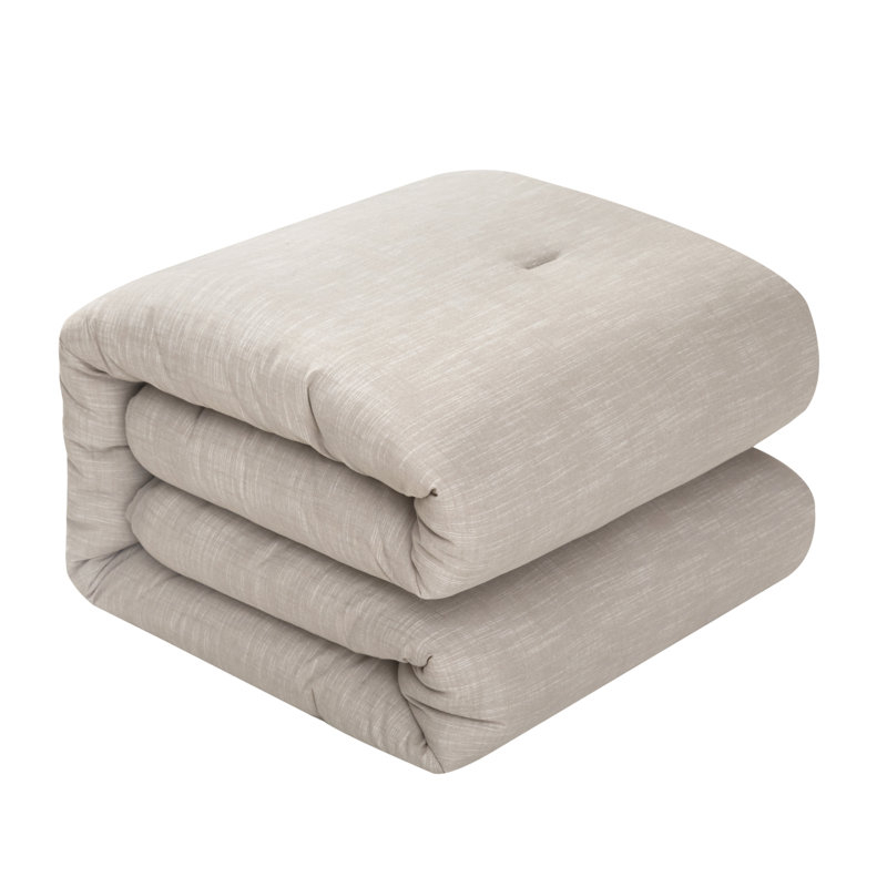 Ensemble d'édredon en coton , Édredon pour lit simple TG + 1 taie décorative, Beige