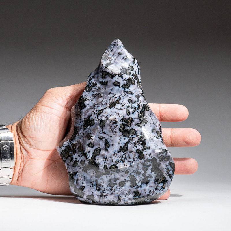 Genuine Polished Indigo Gabbro Flame Freeform (2.7 Lbs)