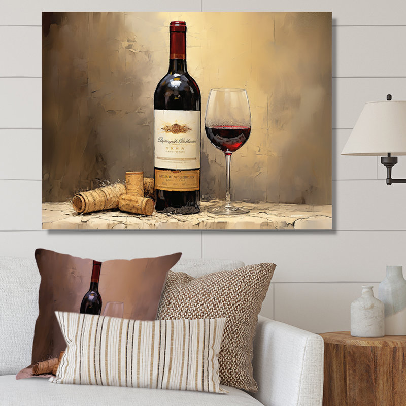 Bordeauxs Balance I - Décoration murale vin, H 30 po x l 40 po x P 1,5 po, Toile tendue