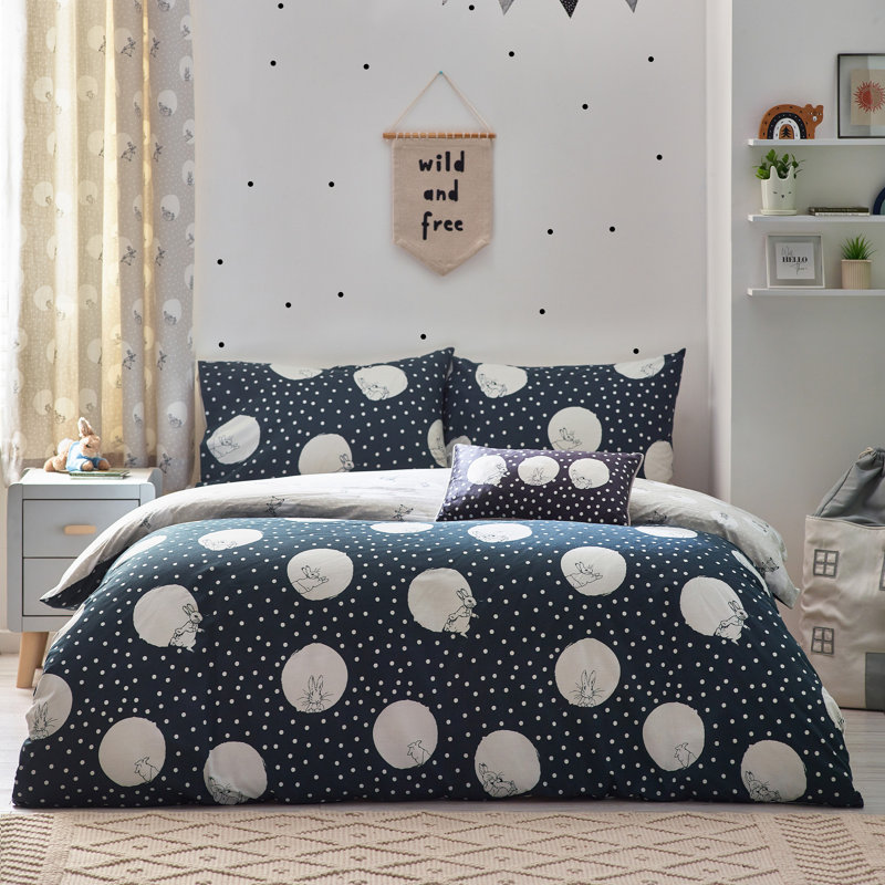 Spot Me Peter Rabbit Polyester Dots Duvet Cover Set with Pillowcases, 137 x 200 cm - 1 Standard Pillowcase
