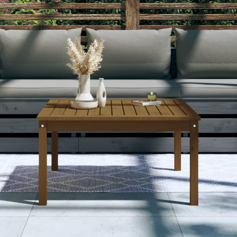 Jattin Square Pine Outdoor Coffee Table , 82.5cm cm W 82.5cm cm D, Honey Brown
