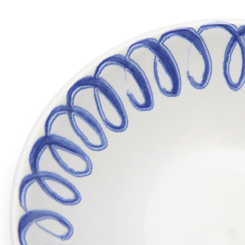 Amalfi Cereal Bowl - Lime - 7", White, Blue