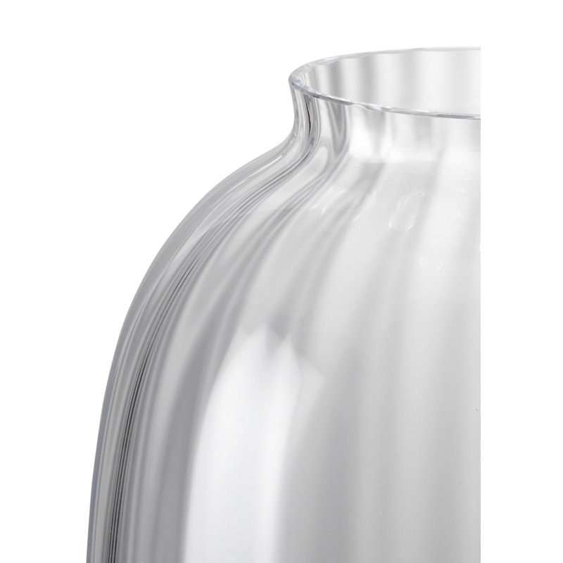 Primula Handmade Glass Table Vase, Clear, 10" H x 6.1" W x 6.1" D