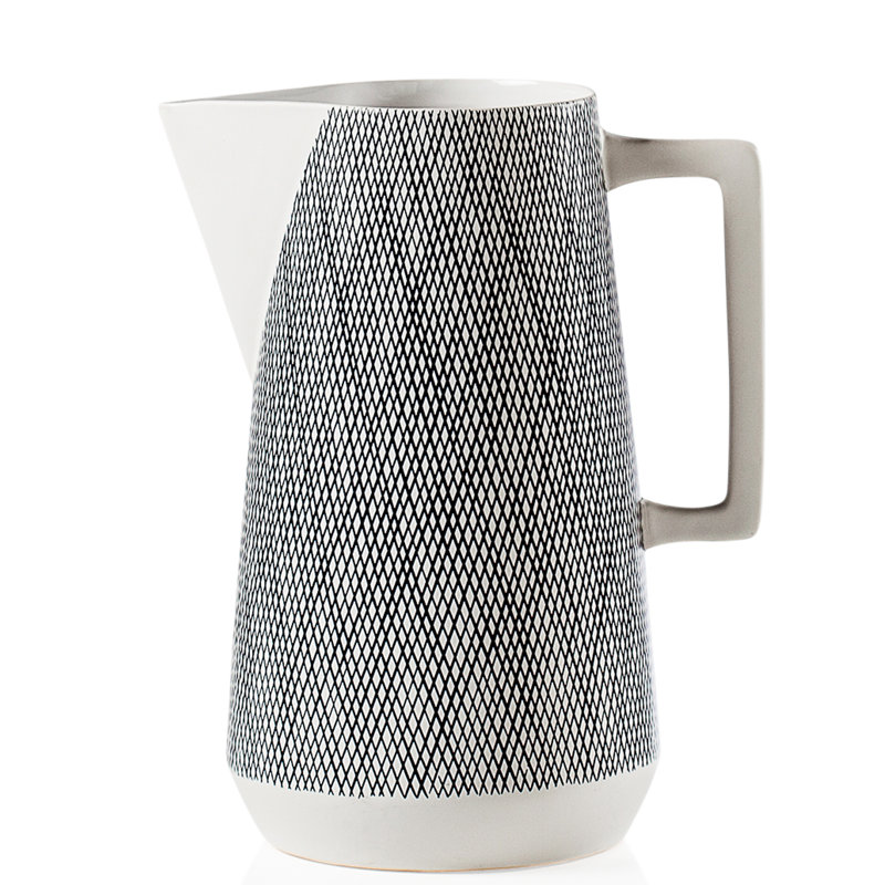 Pichet 219,7 onces en céramique tissée Hypatos, Blanc