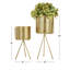 Ensemble de 2 pots de fleurs pour l'intérieur et l'extérieur avec support amovible-60663452