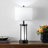25" Black Metal Table Lamp Set with USB Type-C Ports and Built-in Outlet