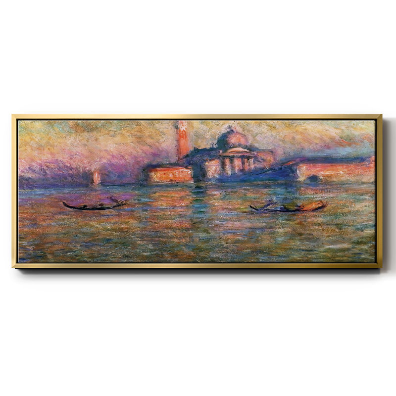 San Giorgio Maggior, 1908 04, reproduction d'art sur toile, H 8 po x l 20 po x P 1,5 po, Or