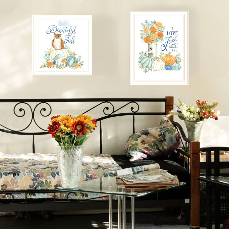Superbe art mural 2 - J'aime la plupart de tous encadré en blanc, décor pour le salon et la chambre à coucher