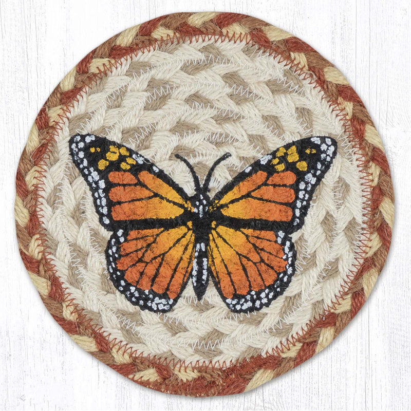  Protège-table rustique Monarch, Orange/Beige, Monarch Butterfly