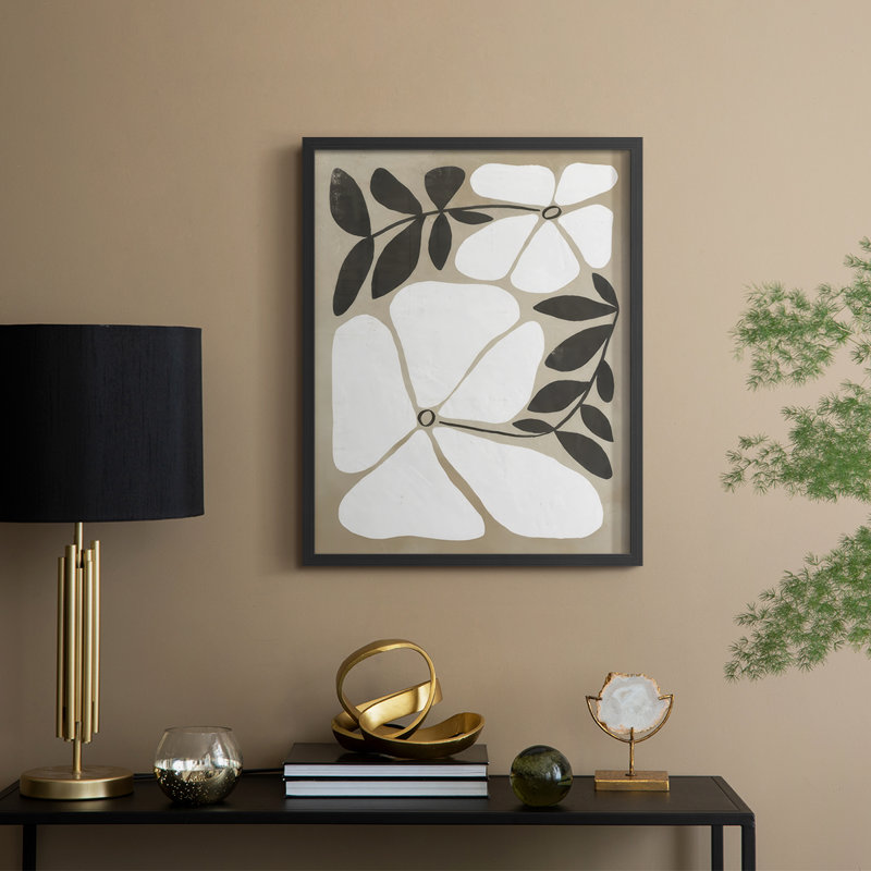 Reproduction encadrée Melty Blooms II - bois massif, H 30 po x l 24 po, Noir