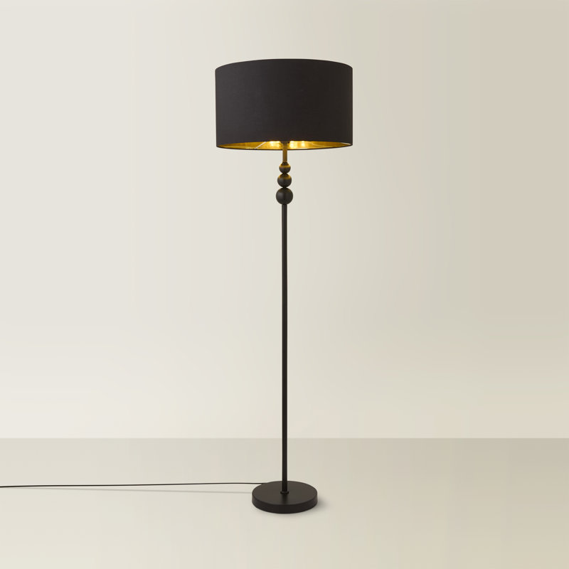 Randalia 145cm Traditional Floor Lamp, Black , Black