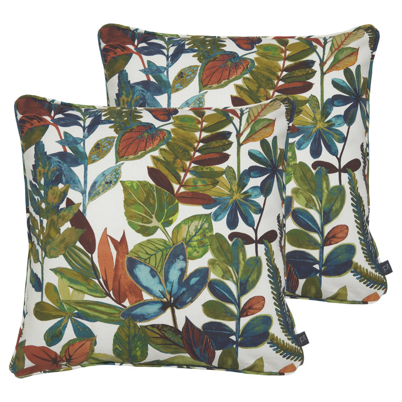 Floral Square Cushion, Spice, Feathers