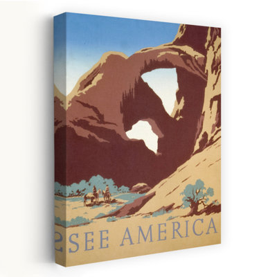 See America Vintage Abstract Horse Landscape Nature Wall Art Print