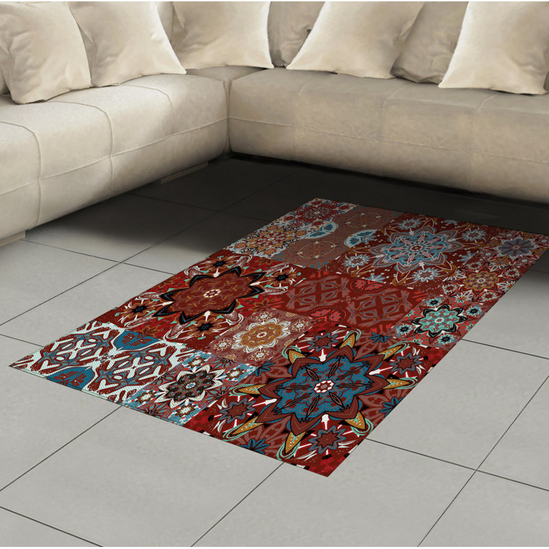 Brown High Density Long Fiber Poly Threads Decorative Area Rug Carpet, Rectangle 4' x 5'8"