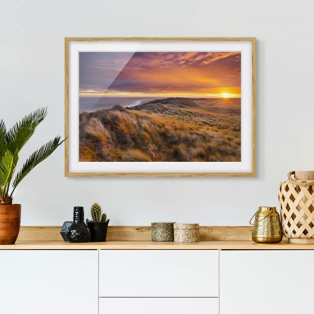 Gerahmtes Poster Sonnenaufgang am Strand von Sylt