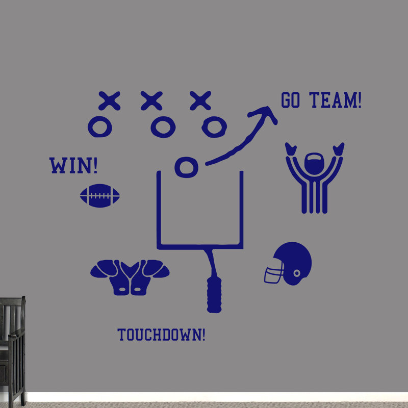 Décalcomanie murale ensemble de football Hedgepeth, Bleu marine
