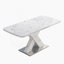 Table de salle à manger moderne, extensible, avec plateau de table en marbre blanc imprimé et panneau de fibres à densité moyenne-1692147857-1692147859