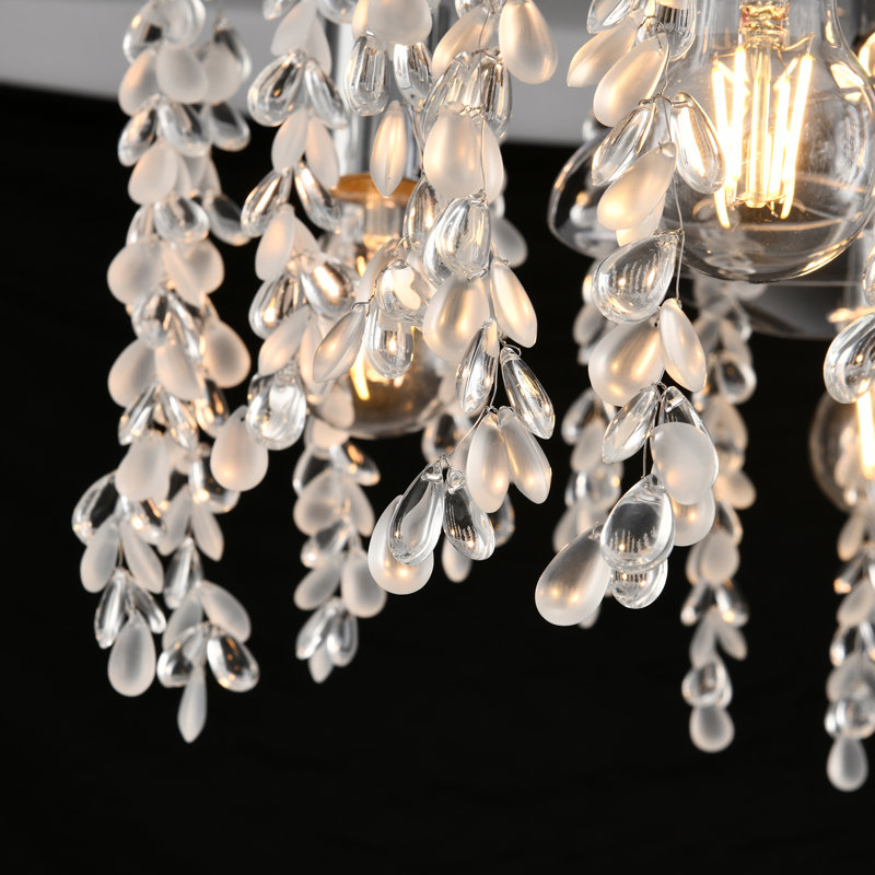 50 cm 7 - Blade Crystal Chandelier Ceiling Fan with Light Kit and Remote Control and APP