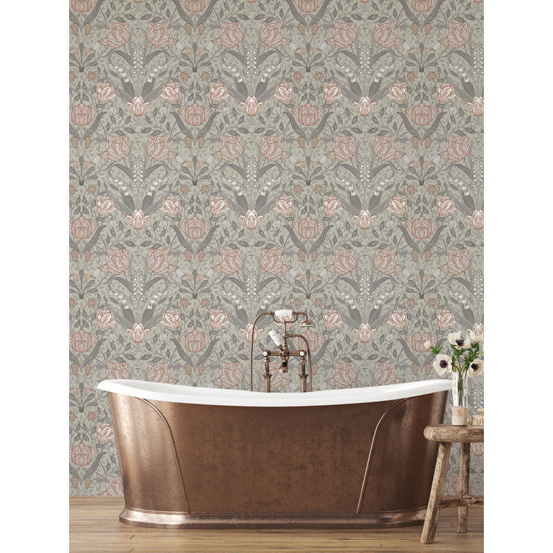 Rouleau de fleurs Yael, Beige / Rose