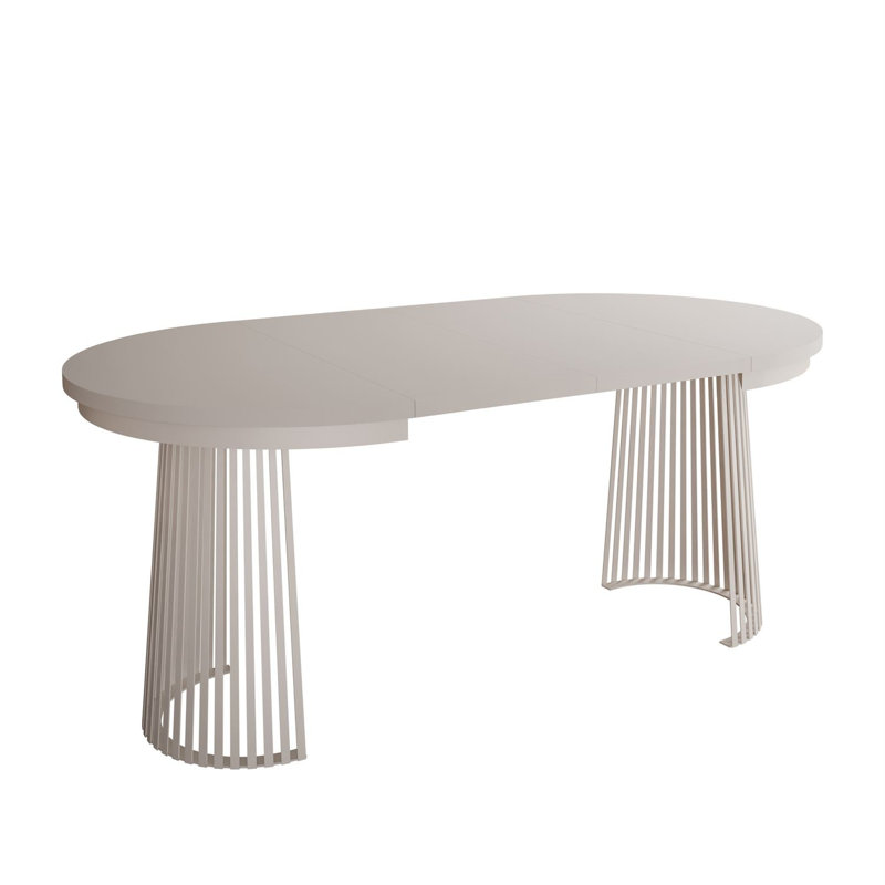 Extendable Metal Base Dining Table, Cashmire