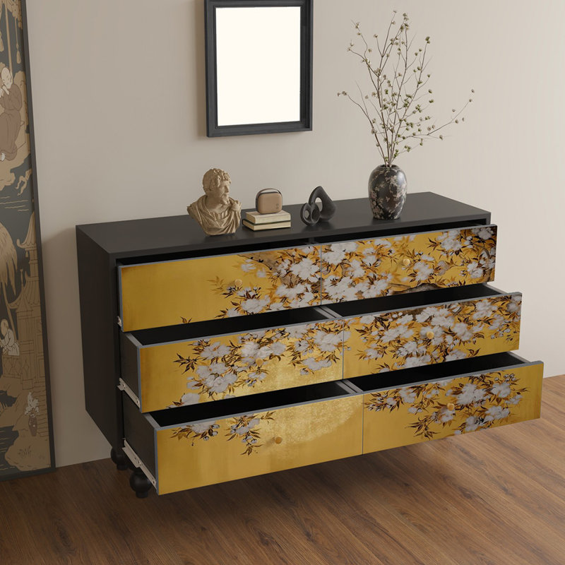 Armoire de luxe rétro avec tiroirs, Noir