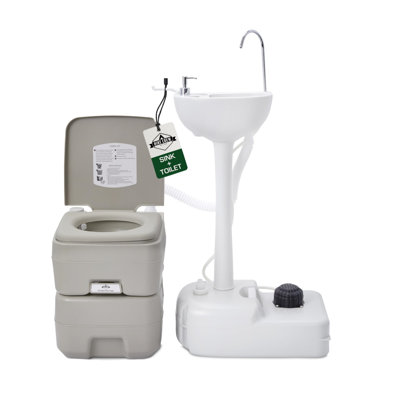 Hike Crew Portable Camping Sink & Toilet - 4.5 Gal Outdoor Sink & Travel Toilet W/5 Gal Waste Tank